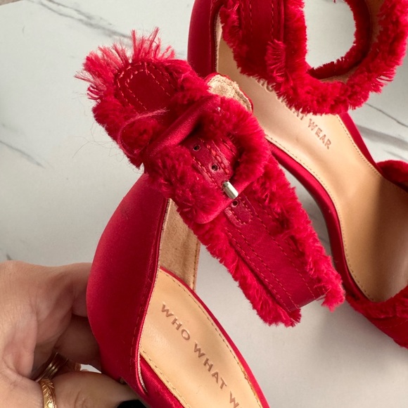 Who What Wear Red Fur Heels - Picture 7 of 10